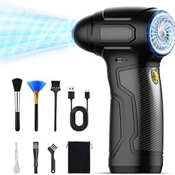 Tomzio Compressed Air Duster - 200,000RPM Electric Air Duster, Rechargeable Cordless Mini Air Blower with Sliding Speed Control for Keyboard, PC, Electronics, Car, Outdoors and Home Cleaning (Yellow)-15