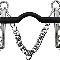 LOOM TREE® Horse Bit W/Curb Hooks Chain Harness for Training Equipment Equestrian-image-5