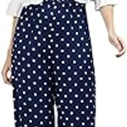 deebaco Women's Smocking Polka Dot Print Sleeveless Jumpsuit with 3/4 Sleeve Solid Shrug|Relaxed Fit Western Style Dress|Strap Shoulder One Piece|Casual Wear Outfit for Ladies (Navy Blue & White)-picture-48