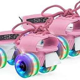 Jaspo Marshall illumi Premium Adjustable Quad Roller Skates for Kids/Boys/Girls 3-7 Years, LED PU Wheels, 18-21 cms Length Adjustment-image-34