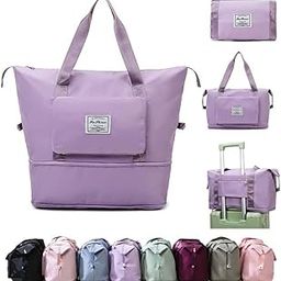Foldable Nylon Duffle Bag For Travelling|Waterproof And Large Travel Bag For Women's Luggage|Expandable & Multipurpose Large Capacity Weekender Carry Bag For Women's Travel(Multi Colour)23 Cms-image-91