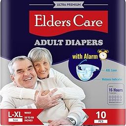 EldersCare by Lilliputs Adult Diapers with Built-in Alarm Sensor (16-Hour Absorption, Bed Sore Prevention, and Cost-Effective Design) (Tape Style -Pack of 1) (10 Diapers) (L-XL) (33 to 59 Inches)-image-14