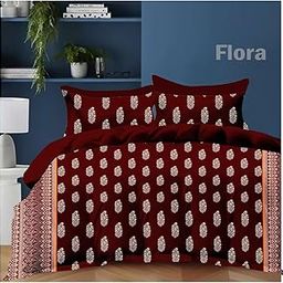 SITTING STYLE™ Glace Cotton Reversible AC Comforter Set King Size Double Bed with 1 Bedsheet and 2 Pillow Covers Size- 90x100 Inch-Color:Multi(4Pc Comforter Set)-image-5