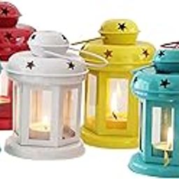 TIED RIBBONS Wall Hanging Lantern Tealight Holder Pack of 8 - Lights Decorations Items for Home Décor Living Room Table Top Wall Bedroom Balcony - Gifts-image-5