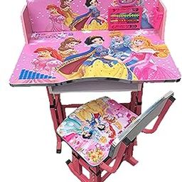 Sasti Dukan - Adjustable Study Chair & Table Set Pink for Kids-image-5