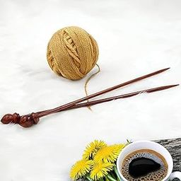 Honey Comb Premium Rosewood & Maple Knitting Needles | Handcrafted Fine Knitting Needles Pair | Yarn Crafts & Arts Accessories | Nagina International (US Size 7 (4.50mm), Rosewood)-picture-30