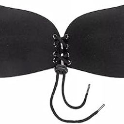 Women's Silicone Gel Stick-On Bra Push up Design Strapless Adhesive Women's Invisible Sticky Bra Padded Wire Free Strapless Self Backless (B, Black)-image-37