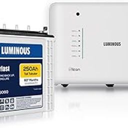 Luminous Inverter for Home, Office & Shop with Luminous Battery, Icon 1600 Pure Sine Wave 1400VA 12 Volt Inverter with ILTT 28060 Tall Tubular 250 Ah Battery Combo,-picture-10