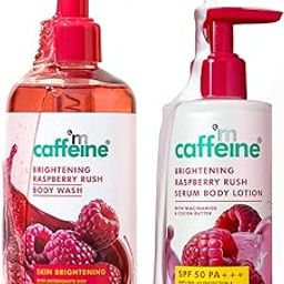 mCaffeine Brightening SPF 50 PA+++ Sunscreen Body Lotion & Wash Raspberry Combo | Deeply Cleanses | Tan Removal Body Lotion with Vit C & Niacinamide | Lightweight, Non-sticky Sun Protection - 200ml-5
