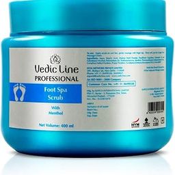 Vedicline Foot Spa Scrub Cleanses Dirt And Impurities, Repair Cracked Heel With Eucalyptus oil,Walnut Shell Powder, For Soft Heel, 400ml-image-2