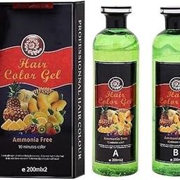 UTRUST Fruit Vinegar Gel Hair Color, Natural Black Color Dye for Men, Women, Ammonia Free (200ml x 2)-35
