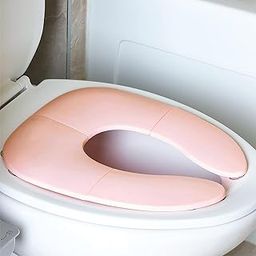 INOVERA Portable Folding Baby Toilet Seat - Kids Potty Training Seats for 0.5 to 5 years Child Toddler - Fits All Western Toilets - Non-Slip Suction Cups - Includes Free Travel Bag (Baby Pink)-picture-18
