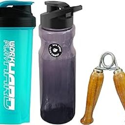 COOL INDIANS Special Combo of Gym Shaker with Wooden Grippper and Sippy for Gym & Fitness Kit|Gym Shaker|Foam Hand Gripper Support|Sports Gripper|Fitness Grip|Wrist & Forearm for Men (Green)-image-2