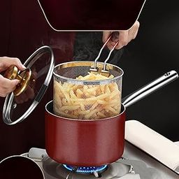 ATORSE™ Deep Frying Pot Cookware Saucepan Japanese Fryer for Steaming Frying Camping|Home & Garden|Kitchen Dining & Bar|Small Kitchen Appliances|Fryers-image-2