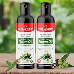 Casa De Amor Organic Cold Pressed, Essential Pure Neem Oil for Spray on Plants & Garden (2 Packs of 200ml (total 400 ml)-image-93