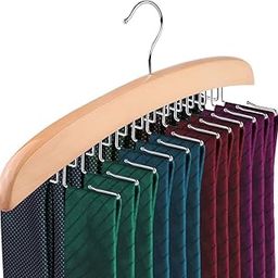 VASTRA Single Wooden Tie Hanger Organiser Rack Holds 24 Pieces Ties-image-58