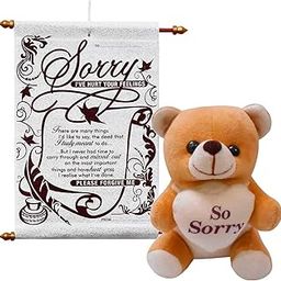 Saugat Traders Sorry Gift - Sorry Scroll Card & Soft Teddy - Gift For Girlfriend-Wife-Fiancee-Girls-Sorry Gift-16
