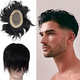 Beuni Smart Hair Patch for Men, Monofilament Apollo Mono Wig in 100% Natural Human Hair, Long Lasting Base Soft Fit (Colour: Natural Black) (10x7)-image-57