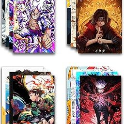 VEENSHI Glass Set Of 20 Anime Wall Posters | Mix Posters Of Anime | Naruto | Onepiece | Demon Slayer| Attack On Titan| Jujutsu Kaisen And More | 300 Gsm Thick Anime Posters-24