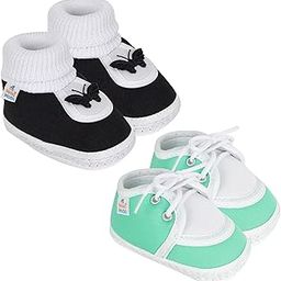 Set Of 2 Pair Unisex Baby Booties for 6 to 12 Months (Green,Black)-picture-8