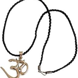 Religious Eleghant Large Devotional Lord Shiv OM AUM Silver And Black Brass And Cotton Dori Pendant Necklace Chain For Men And Women-image-10