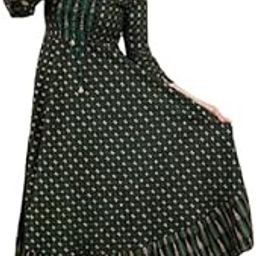 Girls' Frock, Pink Gingham Print Maxi Dress with Bell Sleeves-image-79