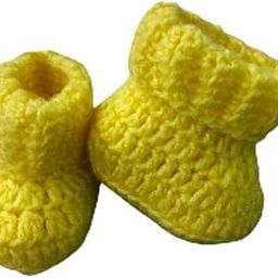 KREATIVE - Knit Crochet Baby Booties Newborn Socks Handmade Shoe (0-3 Months) (Yellow)-picture-15