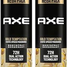 Axe Gold Temptation Long Lasting Deodorant Bodyspray For Men, 215ml, Pack of 2-49