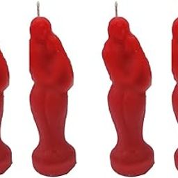 Hecate Magic Mall Decorative Couple Candle – Healing & Relaxation with Meditation & Romantic Ambiance | Long-Lasting Burn | Perfect for Relaxing Rituals & Serene Moments | Red | (13.5 X 4) | Pack of 4-image-28