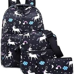 Unicorn bagpack School Backpack with lunch bag & Pouch - children school bag combo-image-38
