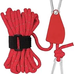 loom tree LOOM TREE® Multifunction Tent Rope Tent Fixed Buckle Paracord for Travel Outdoor Hiking Red-picture-6
