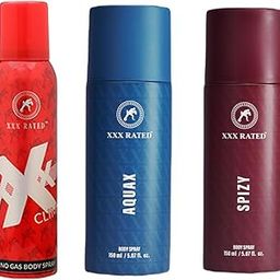 XXX Rated Aqua X, Spizy & Climax No Gas Body Spray Combo | Refreshing, Spicy & Fresh Scent | 150+150+120 Ml-image-81