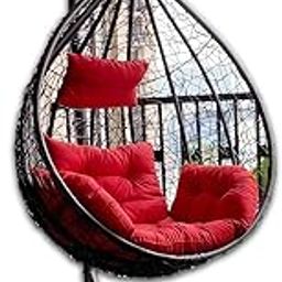 CITE Jhula,Metal Egg Swing For Balcony, Single Seater, Hanging Swing Chair With Stand & Cushion & Hook - Outdoor & Indoor Furniture Swing For Adults, Living Room, Home Improvement (Standard,Red)-image-64