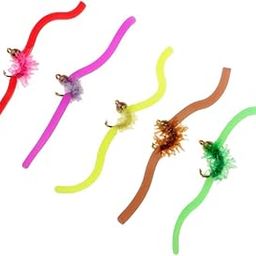 CALANDIS® 5Pcs San Juan Squirmy Wormy Trout Worm Fly Assortment Fishing Flies Pack 2-image-98