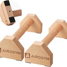 airogym Push-up Stand, 2 PCS Wood Pushup Bars Non-Slip Base Exercise Home Workout Equipment, 30CM Wooden Parallettes Handle Stands Grip for Men Strength Training, Planks Calisthenics Fitness Muscle-image-91