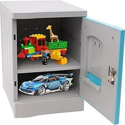 Lockable Storage Cabinet, 2-Tier File Cabinet Storage Cabinet Desktop Drawer Organizer Freestanding Metal Locker Cabinet with Lock for Homes, Offices,Schools,Storage Rooms (Blue)-image-66