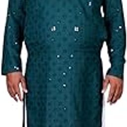 Men Green Colour Kurta Pajaama-image-2