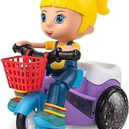Stunt Tricycle Bump | Go 360 Degree Rotating Spot Stunt Tricycle | Dancing Motorcycle Toy with Flashing Light | Sound Musical Bicycle | Toys for Kids (Stunt Bicycle)-7