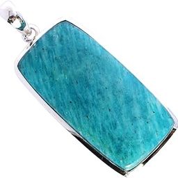 Amazonite Gemstone 925 Solid Sterling Silver Pendant Designer Jewellery, FSJ-5589-image-47