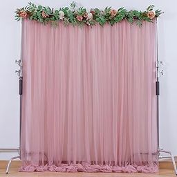 Filloxy 2pcs Backdrop Decoration Net Tulle Large Size, Nylon Made, Reusable, Soft, Wrinkled Free, 8 x 5 ft Each, Cabana Tent Party Decoration Items for Birthday, Anniversary (BABY PINK)-picture-32