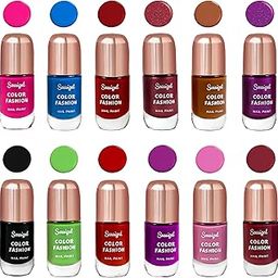 Sassigal Color Fashion Nail Paint Set 12 Shades | High Shine, Glossy Finish | Quick-Dry, Long-Lasting & Chip-Resistant | Highly Pigmented Nail Enamel (11ml Each) (Multicolor 2, Pack of 12)-14