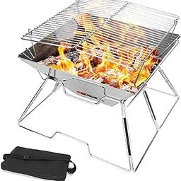 Collapsible Campfire Grill Camping Fire Pit, 304 Stainless Steel, Portable, with Carrying Bag-image-46