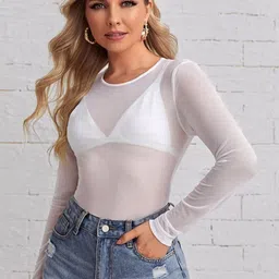 TANDUL Sheer Fitted Top-image-44
