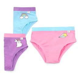 SuperBottoms Girls Pack Of 3 Printed Basic Briefs UND-GBR-UP-UPR-UR-4-6Y-3P-18