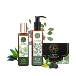 LUXURIATE Set of 3 Charcoal & Green Tea Soap - Tea Tree Face Wash & Eucalyptus Hand Wash-22