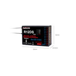 Radiolink R12DS 2.4GHz RC Receiver 12 Channels SBUS/PWM image 2