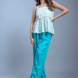 GARDEN PARTY Printed Shoulder Strap Top With Trouser Co-Ords-picture-24