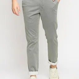 Basics Men Green Tapered Fit Trousers-image-65