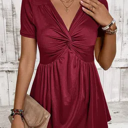 LULU & SKY Women V-Neck Short Sleeves Top-image-38
