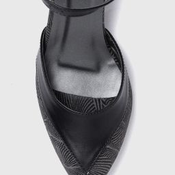 marc loire Printed Pointy-Toe Block Heels with Ankle Strap image 5